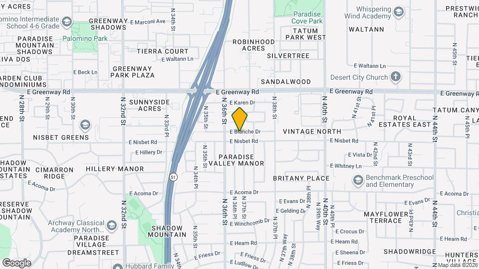 3629 E Blanche Dr Map and Location Details