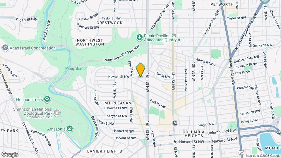 1629 Newton St NW, Unit Unit B Map and Location Details