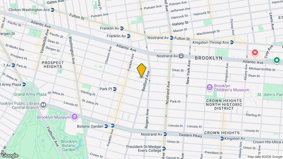 597 St Marks Ave, Unit 1 Map and Location Details