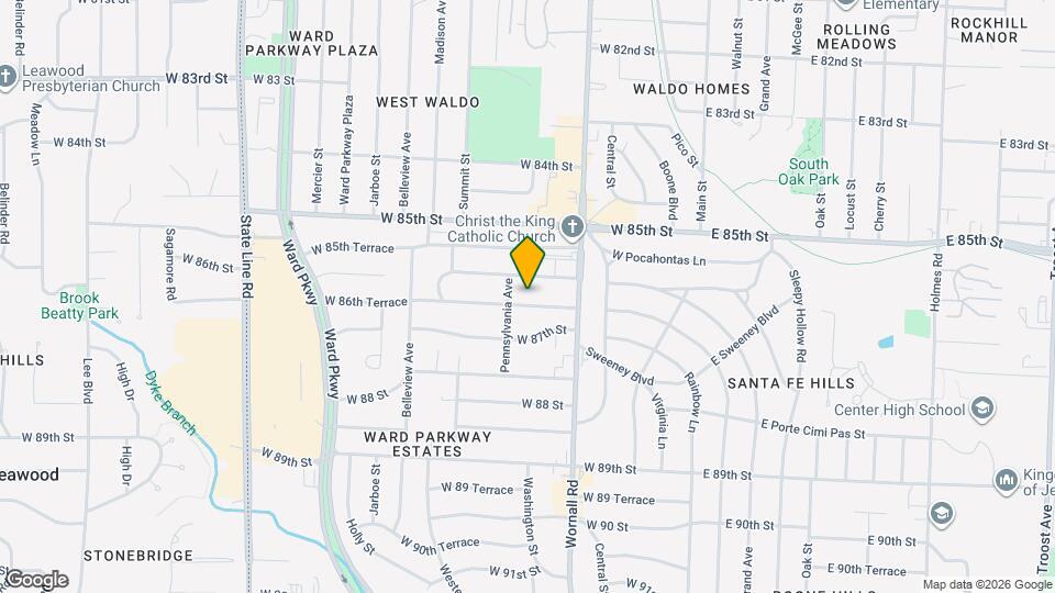 504 W 86th Terrace Map and Location Details