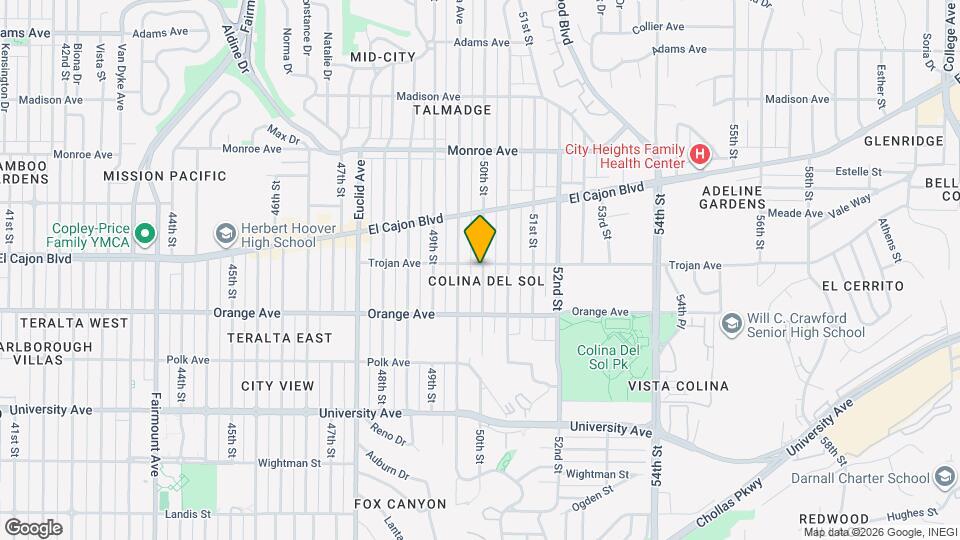 4989 Trojan Ave Map and Location Details