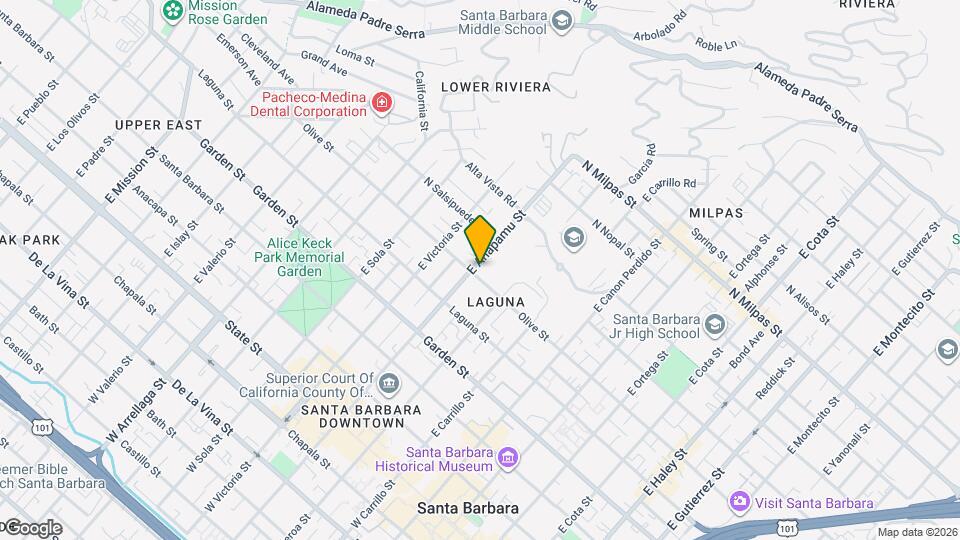 508 E Anapamu St, Unit B Mapa y Detalles de la Ubicación