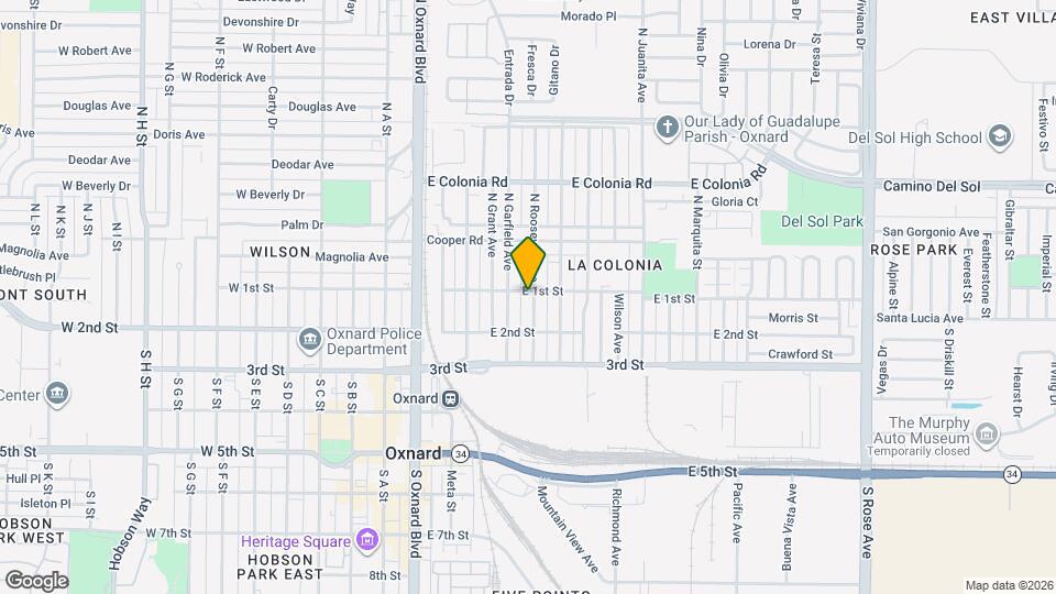 105 S Roosevelt Ave Map and Location Details