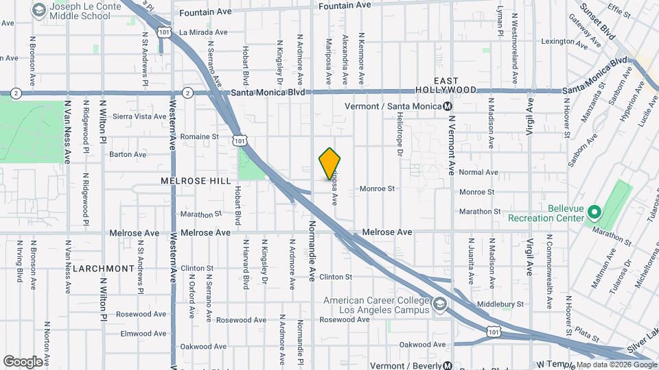 843 Mariposa Ave Map and Location Details