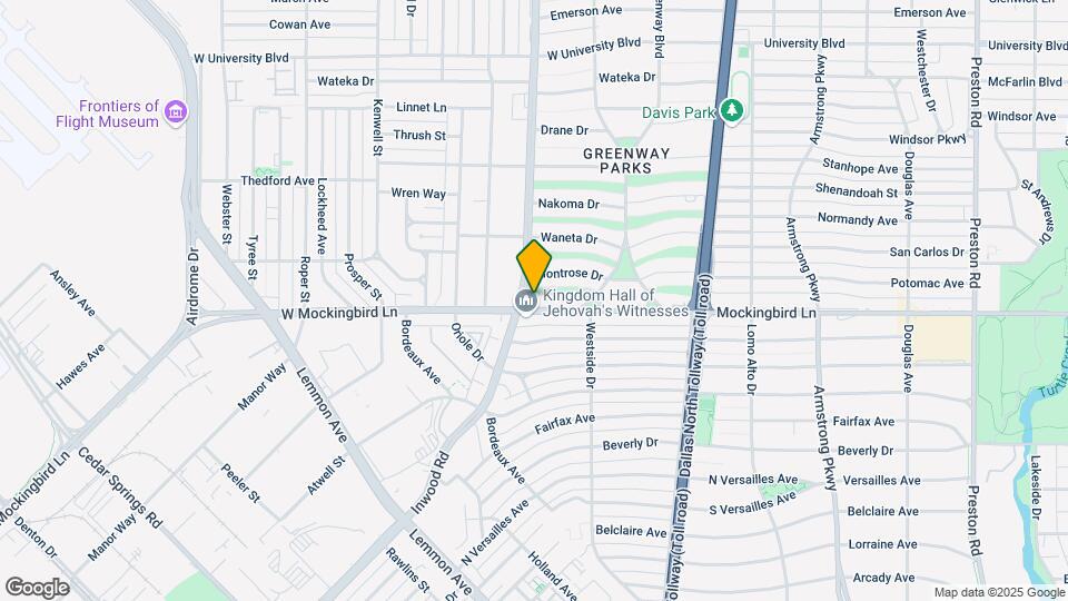 5301 W Mockingbird Ln Map and Location Details