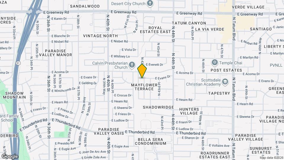 14426 North 42nd Pl Map and Location Details