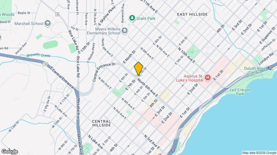 602 E 7th St Map and Location Details