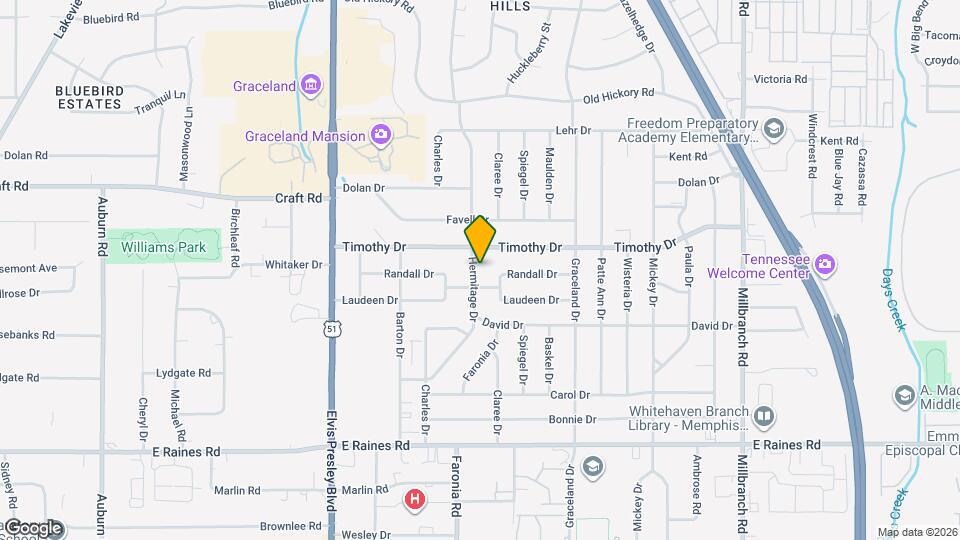 3920 Hermitage Dr Map and Location Details