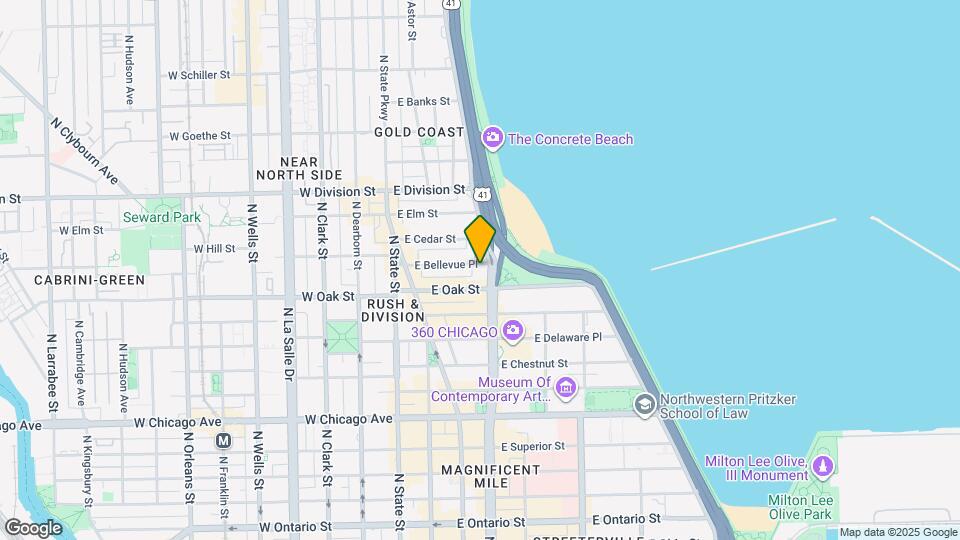 129 E Bellevue Pl Map and Location Details