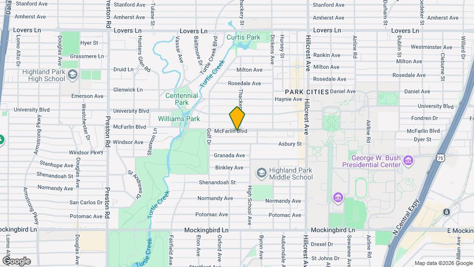 3605 McFarlin Blvd Map and Location Details