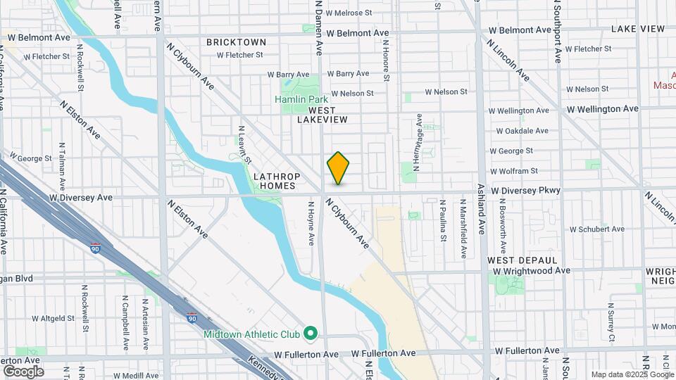 1954 W Diversey Pky, Unit 1E Map and Location Details