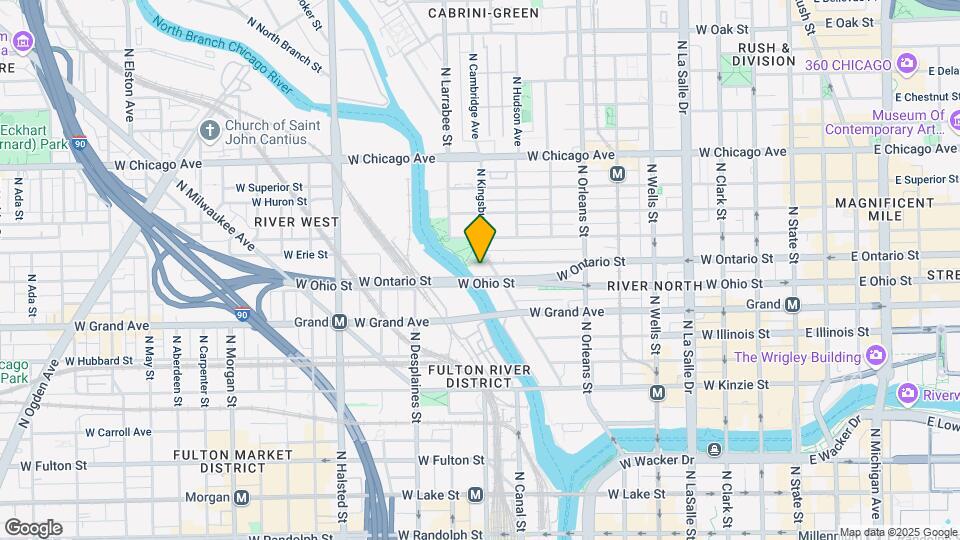 600 N Kingsbury St Map and Location Details