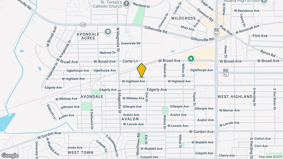 1505 W Highland Ave Map and Location Details