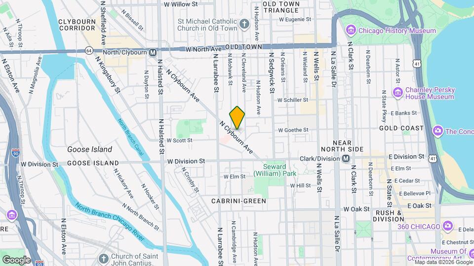 1275-1281 N Clybourn Ave Map and Location Details