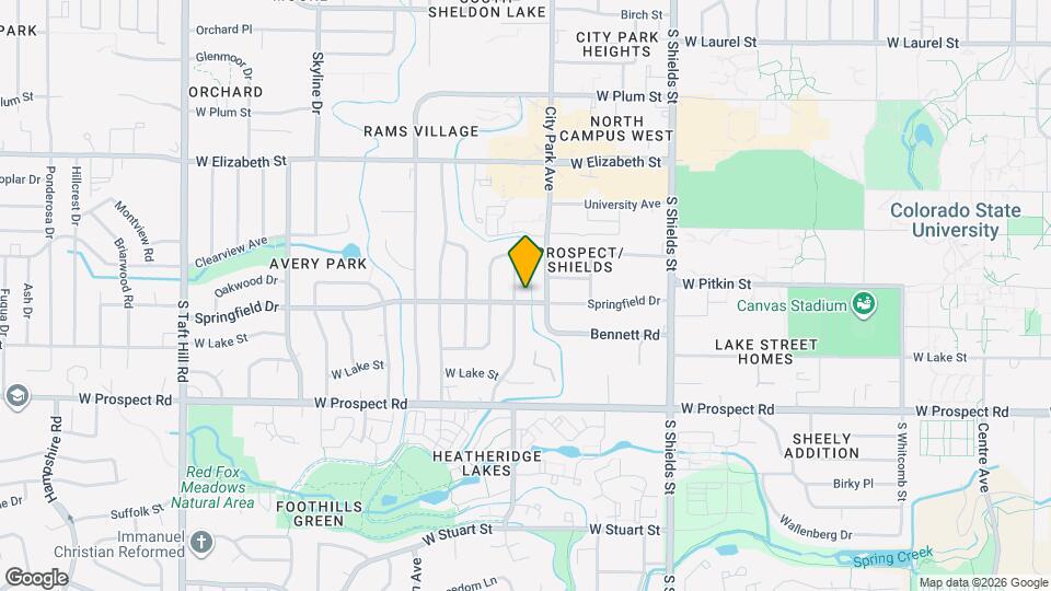 Spacious 5 bed, 2 bath Home in a Great Fort Collins Location! Map and Location Details