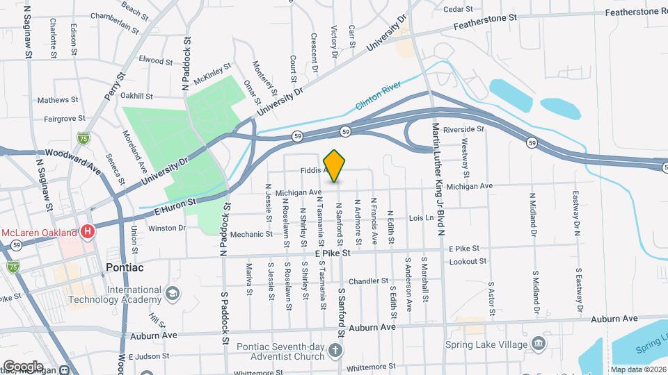 107 N Sanford St Mapa y Detalles de la Ubicación