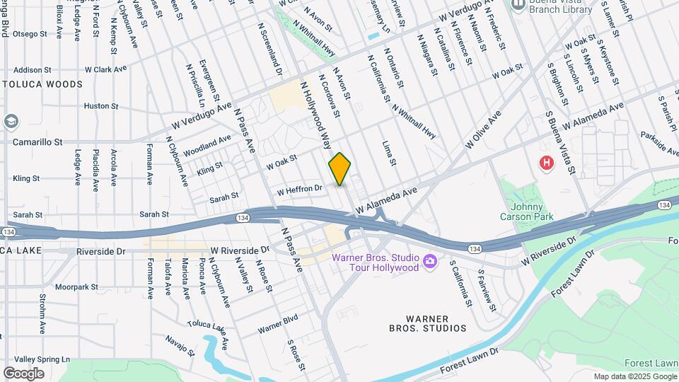 233 N Hollywood Way Map and Location Details