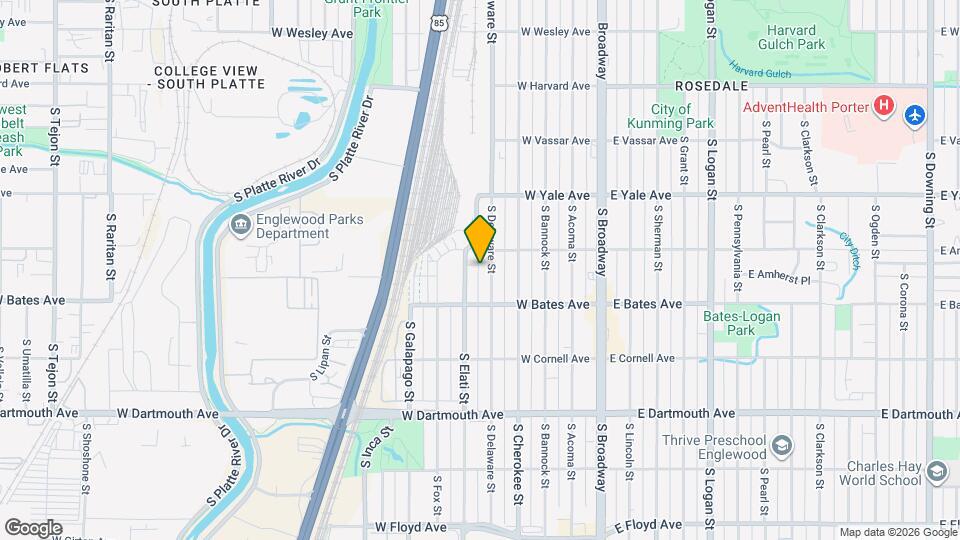 2841 S Delaware St Map and Location Details
