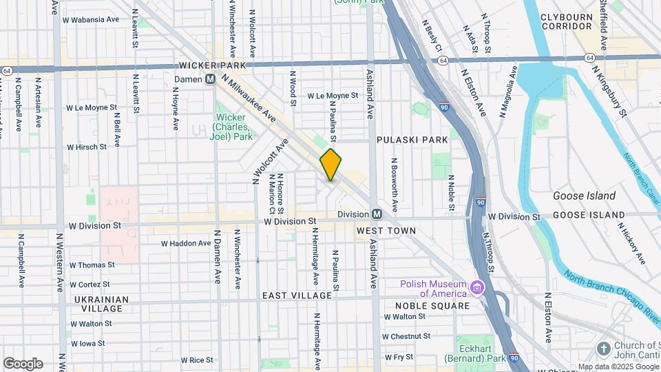 1250 N Paulina St Map and Location Details
