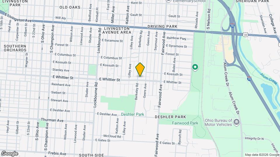 1468 E Whittier St Map and Location Details