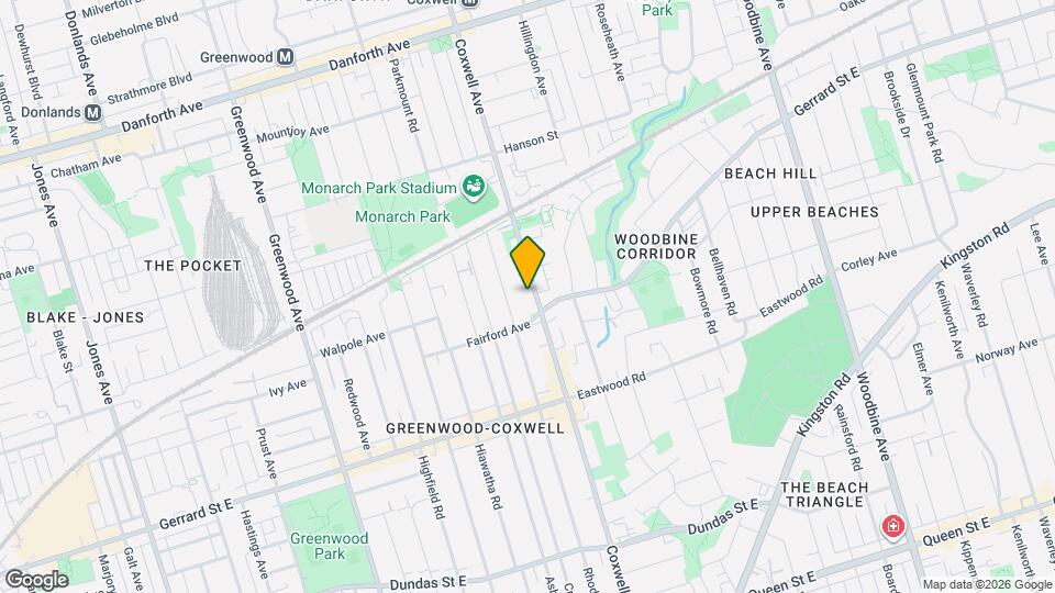 386 Coxwell Ave Map and Location Details