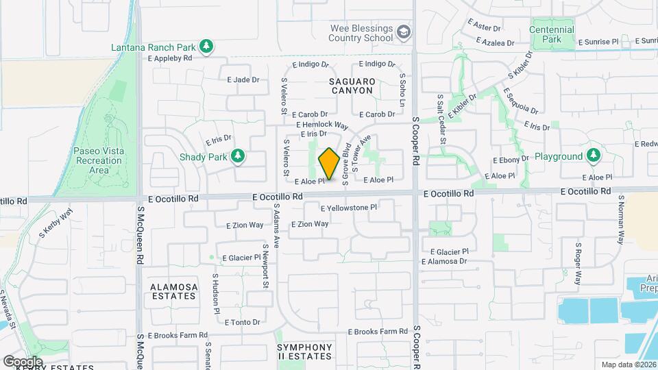 1705 E Aloe Pl Map and Location Details