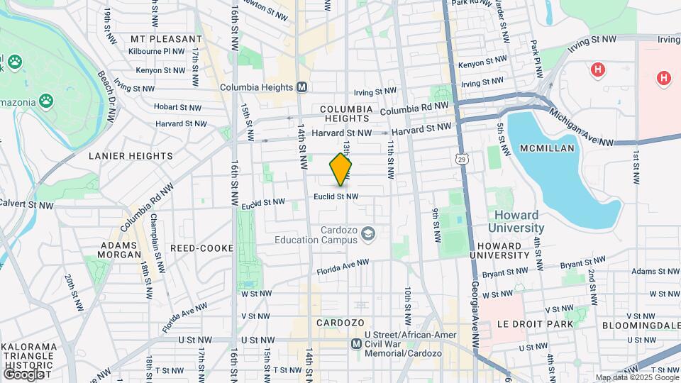 1307 Euclid Street Northwest, Unit A Mapa y Detalles de la Ubicación