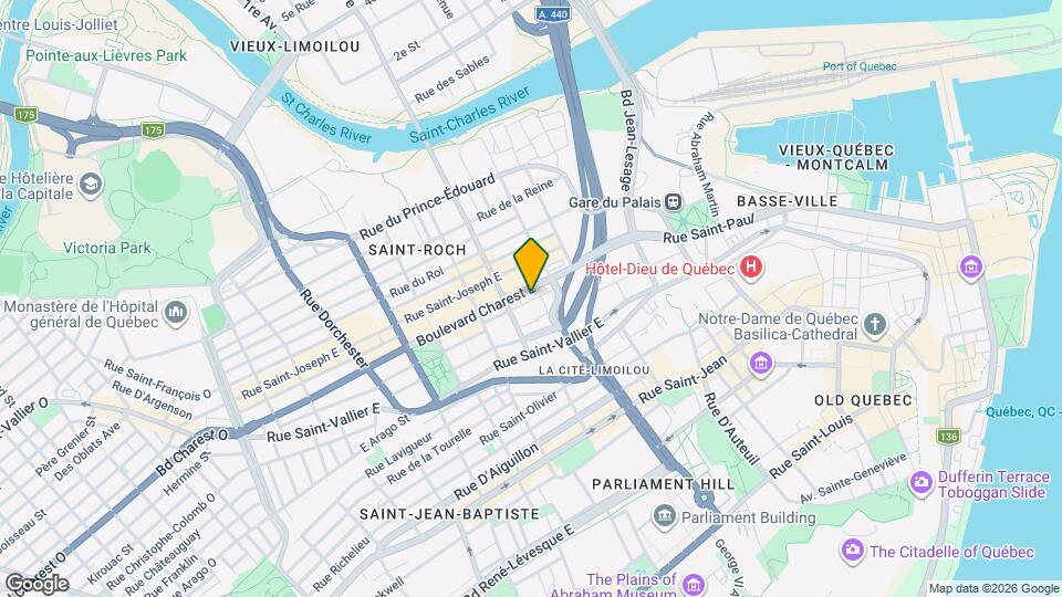 755 Charest Boul E Map and Location Details