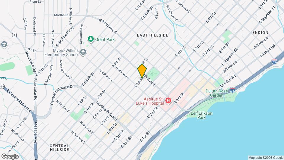 922 E 5th St Map and Location Details