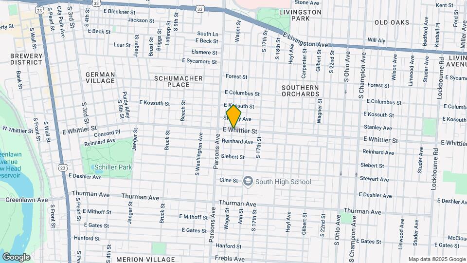 569 E Whittier St Map and Location Details