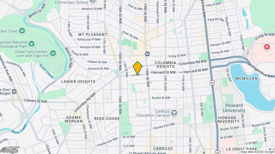 1438 Harvard Street, NW, Unit #2 Mapa y Detalles de la Ubicación