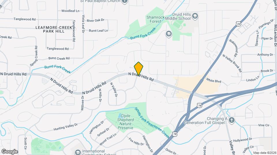 3731 N Druid Hills Rd Map and Location Details