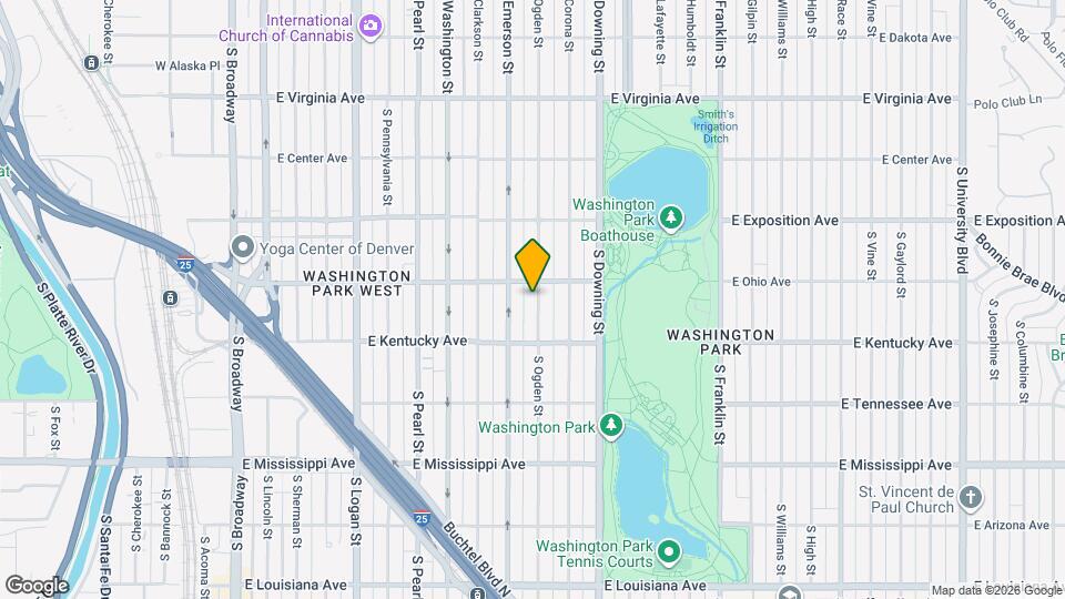 825 S Ogden St Map and Location Details