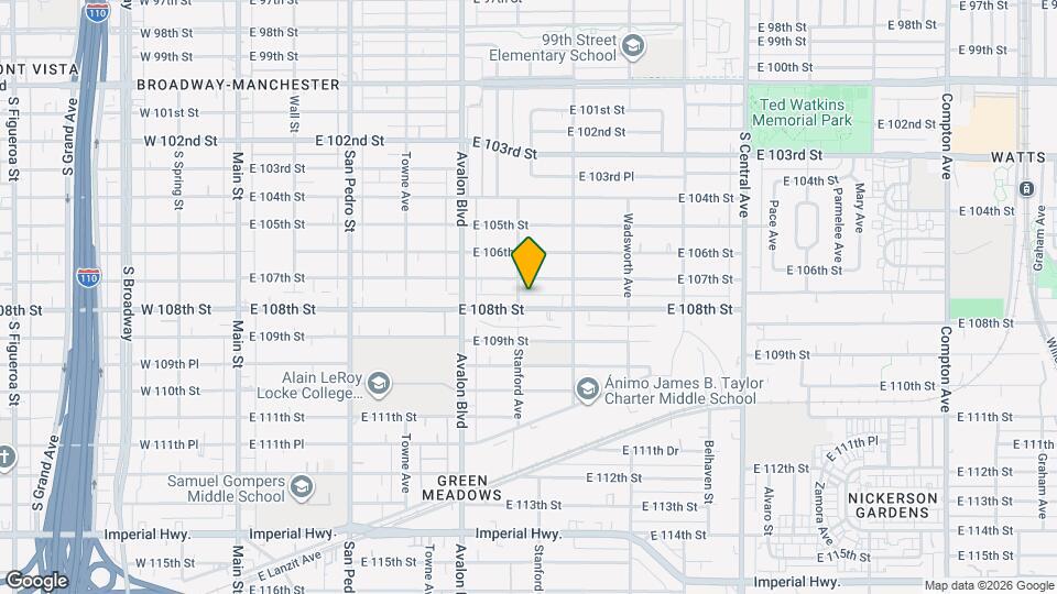 709 1/2 E 108th, Unit 709 1/2 Mapa y Detalles de la Ubicación