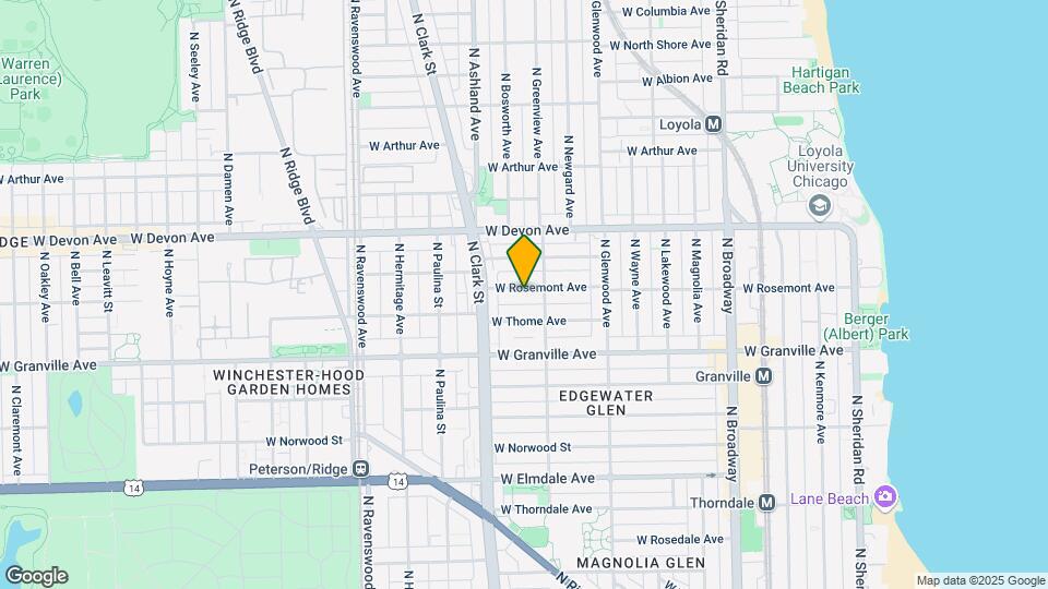 1517-1519 W Rosemont Ave Mapa y Detalles de la Ubicación