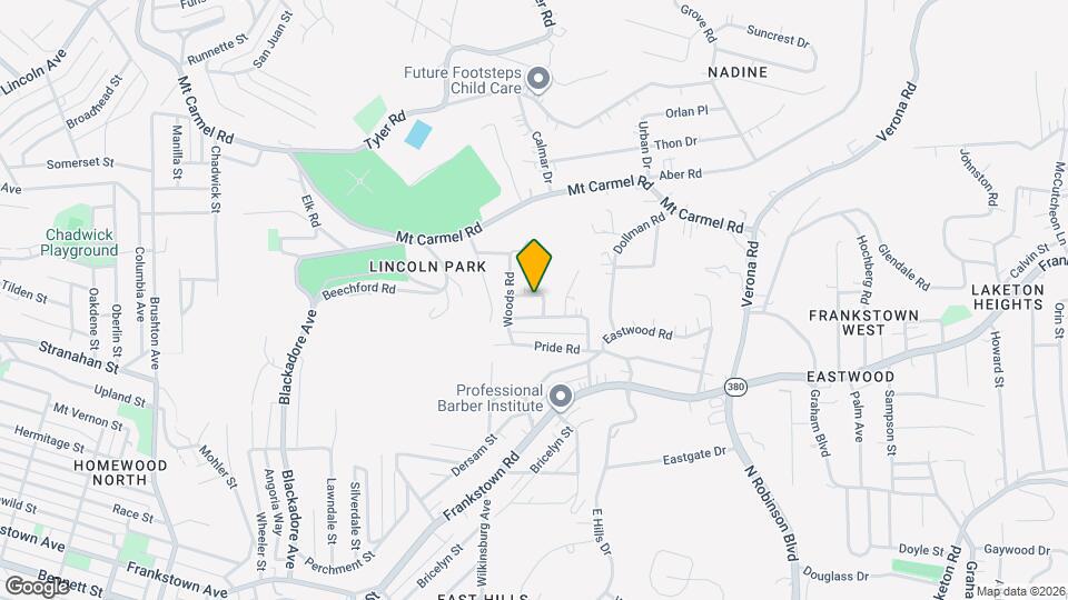 8616 Oakcrest Rd Map and Location Details