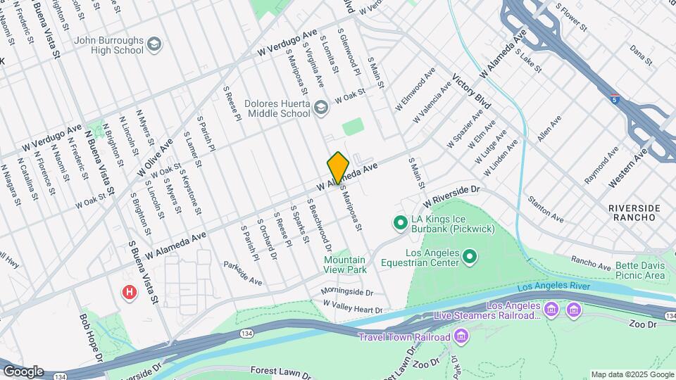 611 S Mariposa St Map and Location Details