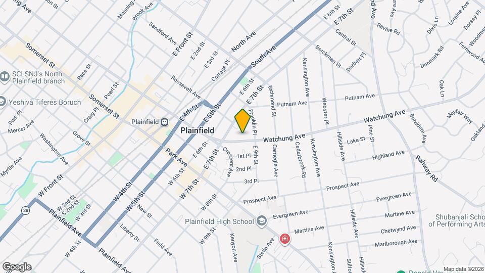 725 Watchung Ave Map and Location Details