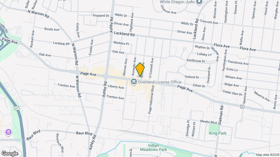 10301 Page Ave Map and Location Details