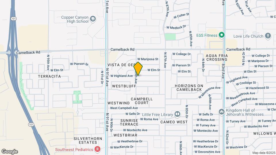 8837 W Highland Ave Map and Location Details