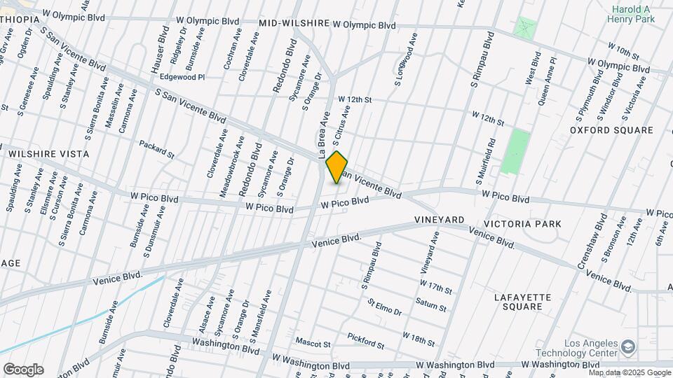 1329 S Highland Ave, Unit 1329 Map and Location Details