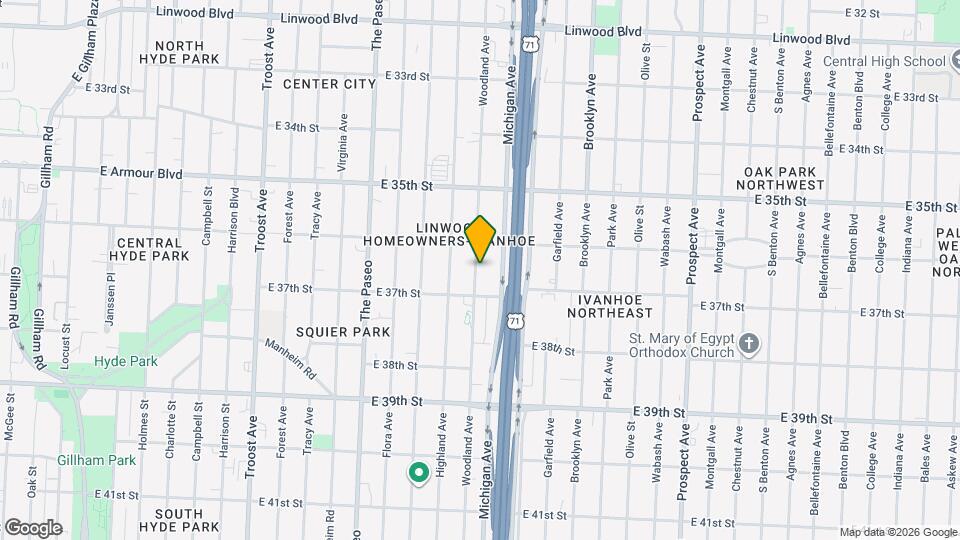 3627 Woodland Ave Map and Location Details