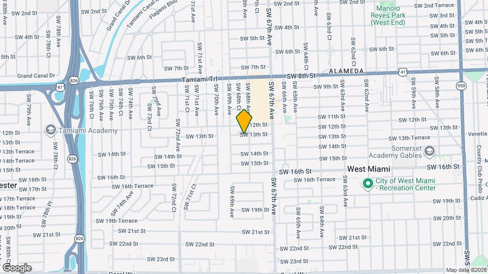 6820 SW 13th St Map and Location Details