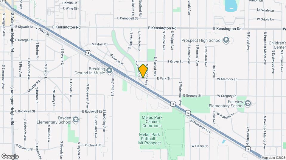 1702 E Northwest Hwy Map and Location Details