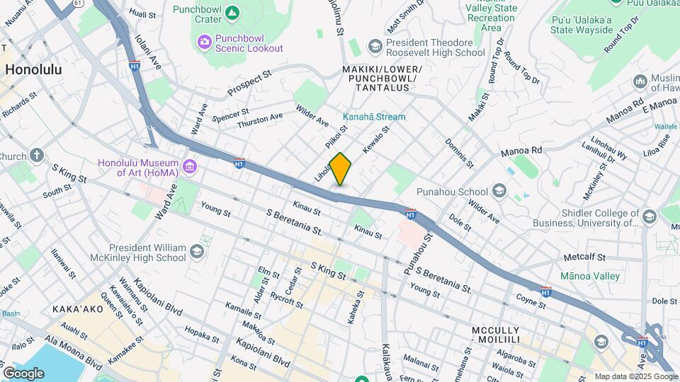 1318 Lunalilo St Map and Location Details