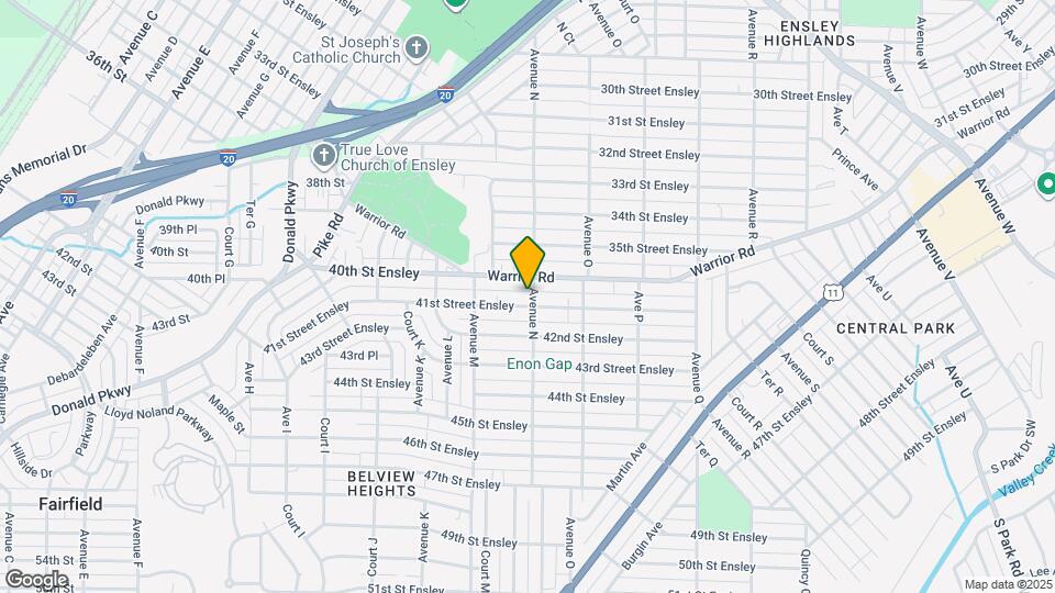 1348 41st Street Ensley Map and Location Details