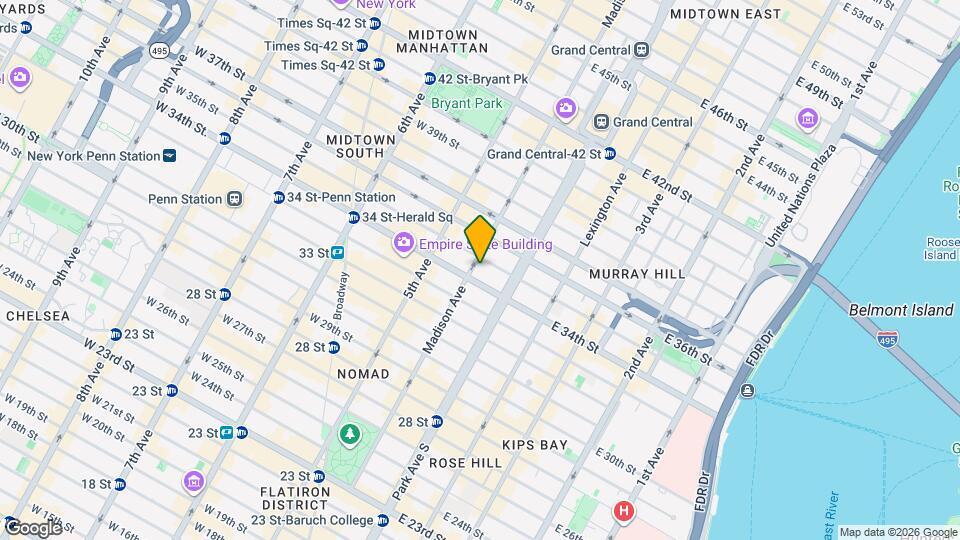 20 E 35th St Mapa y Detalles de la Ubicación