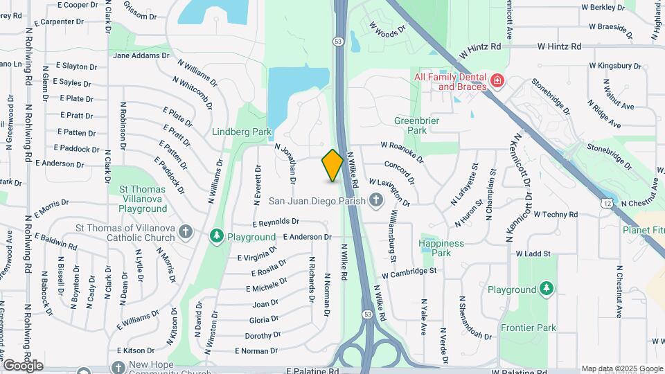 444 N Wilke Rd Map and Location Details