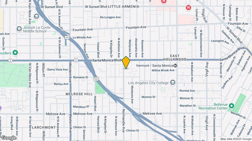 1036 N Normandie Ave Map and Location Details