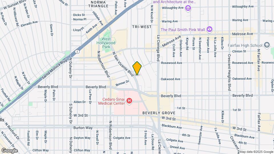 364 N San Vicente Blvd Map and Location Details